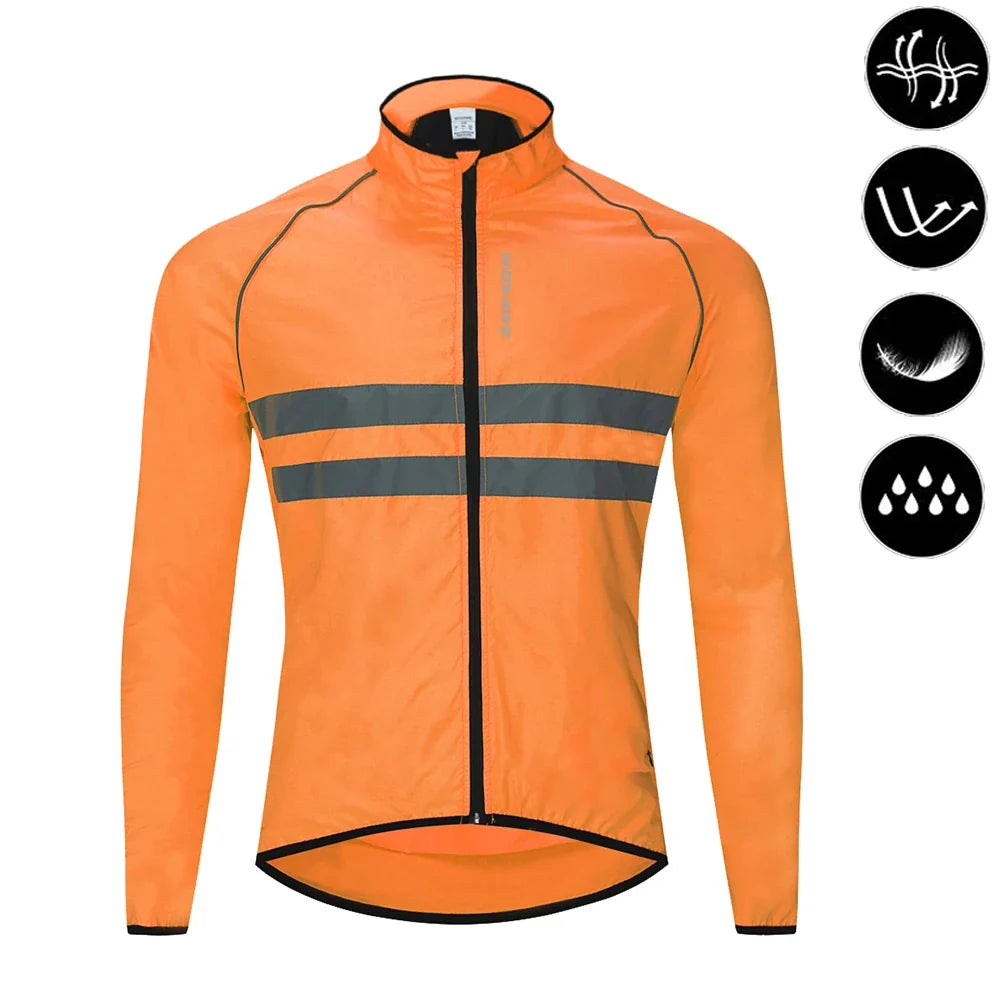 Men's Cycling Windbreaker Jacket – Water-Resistant MTB Long Sleeve Coat