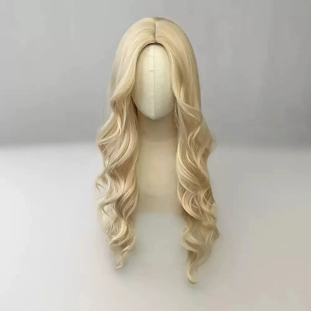 Long Blonde Wavy Synthetic Wig 26 Inch Party Halloween Cosplay