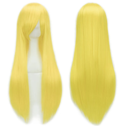 Long Straight Cosplay Wig 32 Inch Synthetic Hair