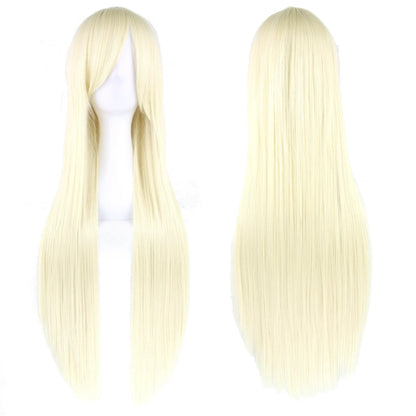 Long Straight Cosplay Wig 32 Inch Synthetic Hair