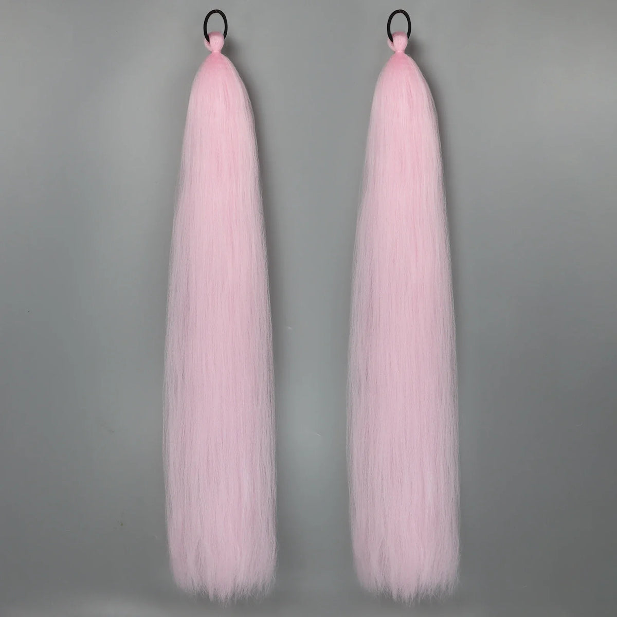 Synthetic Ponytail Extension 2-Piece Set – Long Straight with Rubber Band
