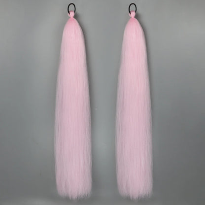 Synthetic Ponytail Extension 2-Piece Set – Long Straight with Rubber Band