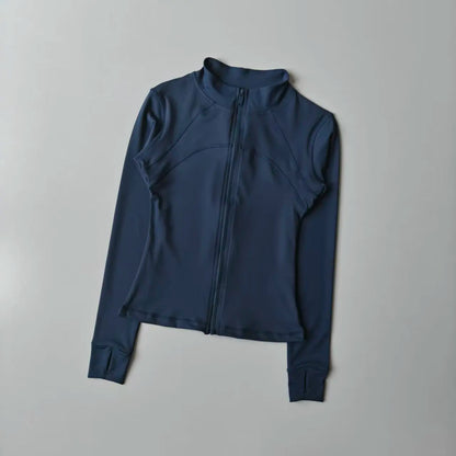 Women's Full-Zip Yoga Sports Jacket – Standing Collar Running Top