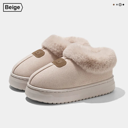 Fleece-Lined Winter Slippers – Ankle Cover Warm House Shoes