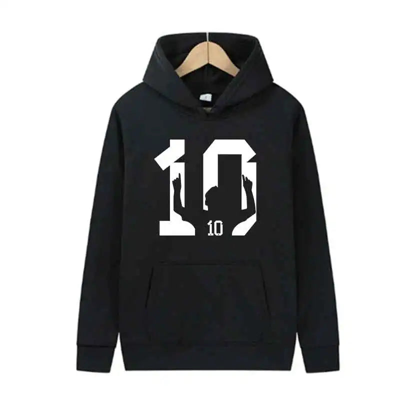 Number 10 Football Graphic Hoodie Vintage Streetwear Sweatshirt