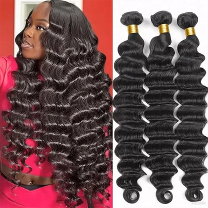 Loose Deep Wave Human Hair Bundles – Brazilian Remy Hair