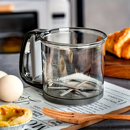 Hand Press Flour Sifter – Semi-Automatic Transparent Baking Sieve with Measurement Markings