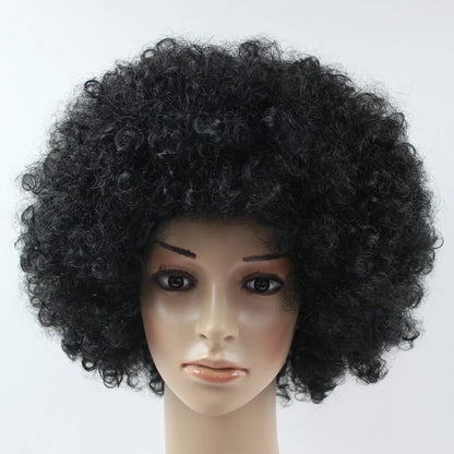 Colorful Afro Curly Cosplay Wig – Short Synthetic Party Wig