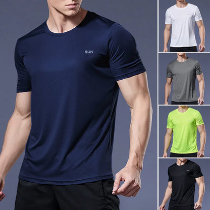 Men's Quick-Dry Gym T-Shirt – Slim Fit Running & Fitness Top
