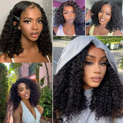 13x4 HD Lace Front Wig Deep Wave Short Bob Human Hair