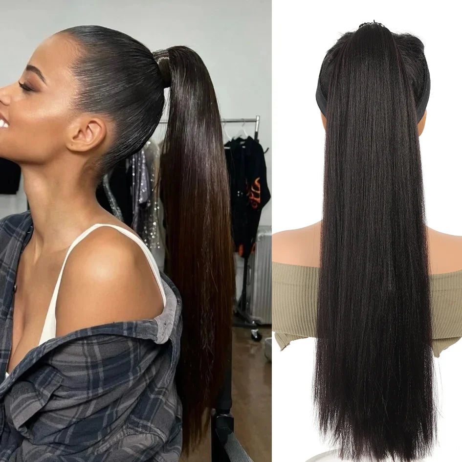 Synthetic Ponytail Hair Extension Straight Long 18-32 Inch