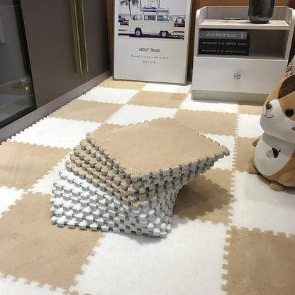Soft Plush Interlocking Foam Puzzle Mat Tiles for Kids & Home