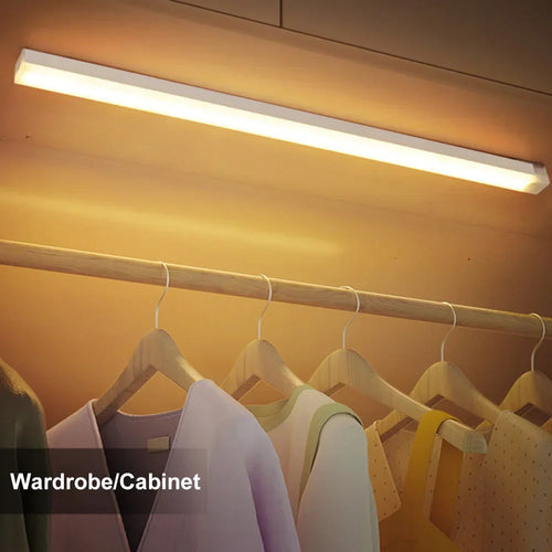LED Motion Sensor Light Bar – Wireless USB-C Rechargeable Cabinet & Wardrobe Lamp