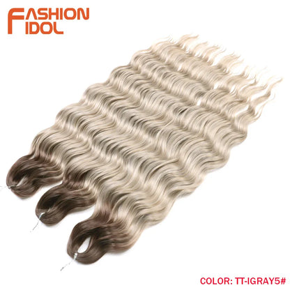 24 Inch Water Wave Crochet Braiding Hair Extensions – Synthetic Ombre