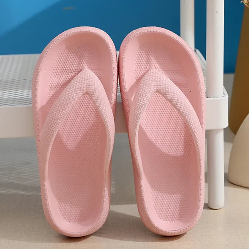 Women's Platform Flip Flops – Cushioned EVA Non-Slip Beach Sandals