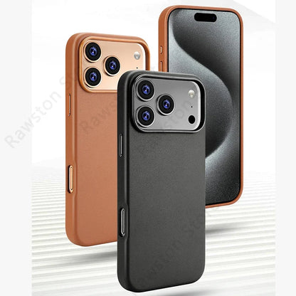 Magnetic Leather Case for iPhone 17 Pro Max 16 15 14 13 12 Plus with MagSafe