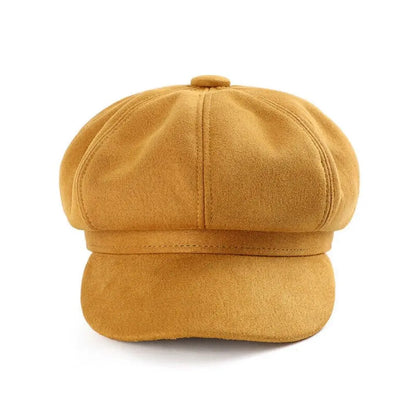 Newsboy Cap – Casual Suede Baker Hat for Women
