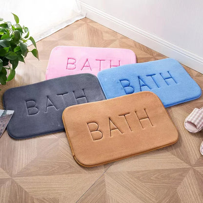 Memory Foam Bath Mat – Anti-Slip Super Absorbent Coral Fleece Floor Rug