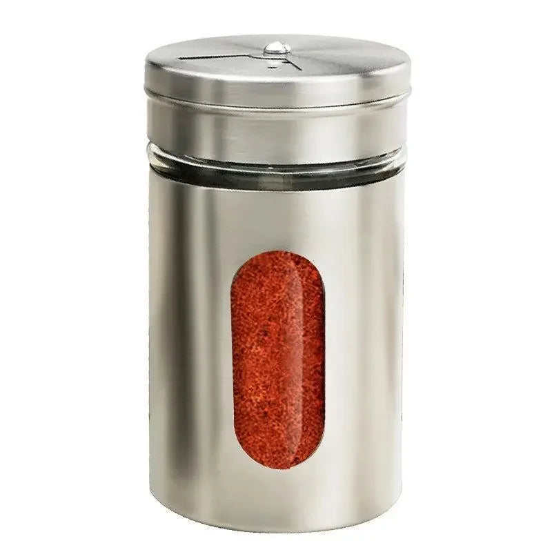 Stainless Steel Seasoning Shaker & Toothpick Holder – 2-in-1 Kitchen Jar