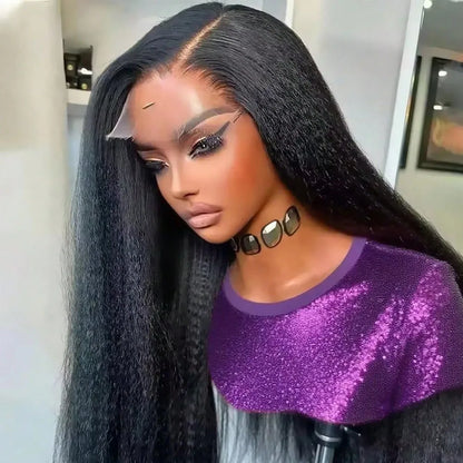 Kinky Straight Lace Front Wig Human Hair – Brazilian 13x4 HD & 5x5 Glueless