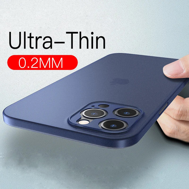 Ultra Thin Matte iPhone Case 0.2mm Slim PP Cover