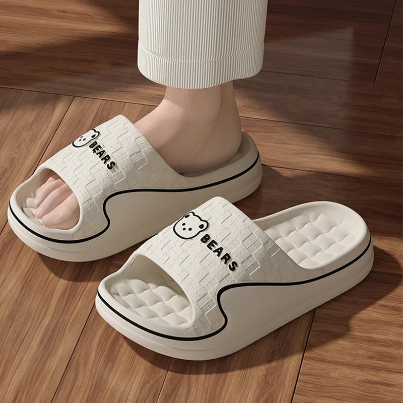 Cute Bear EVA Slippers – Non-Slip Soft Sole House Sandals for Women