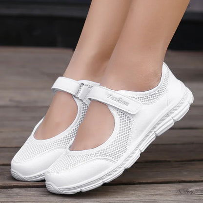 Women's Breathable Mesh Sneakers with Velcro Strap