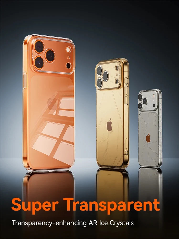 Joyroom Crystal Clear Case for iPhone 17 16 15 13 14 Series – Anti-Yellow Lens Protection