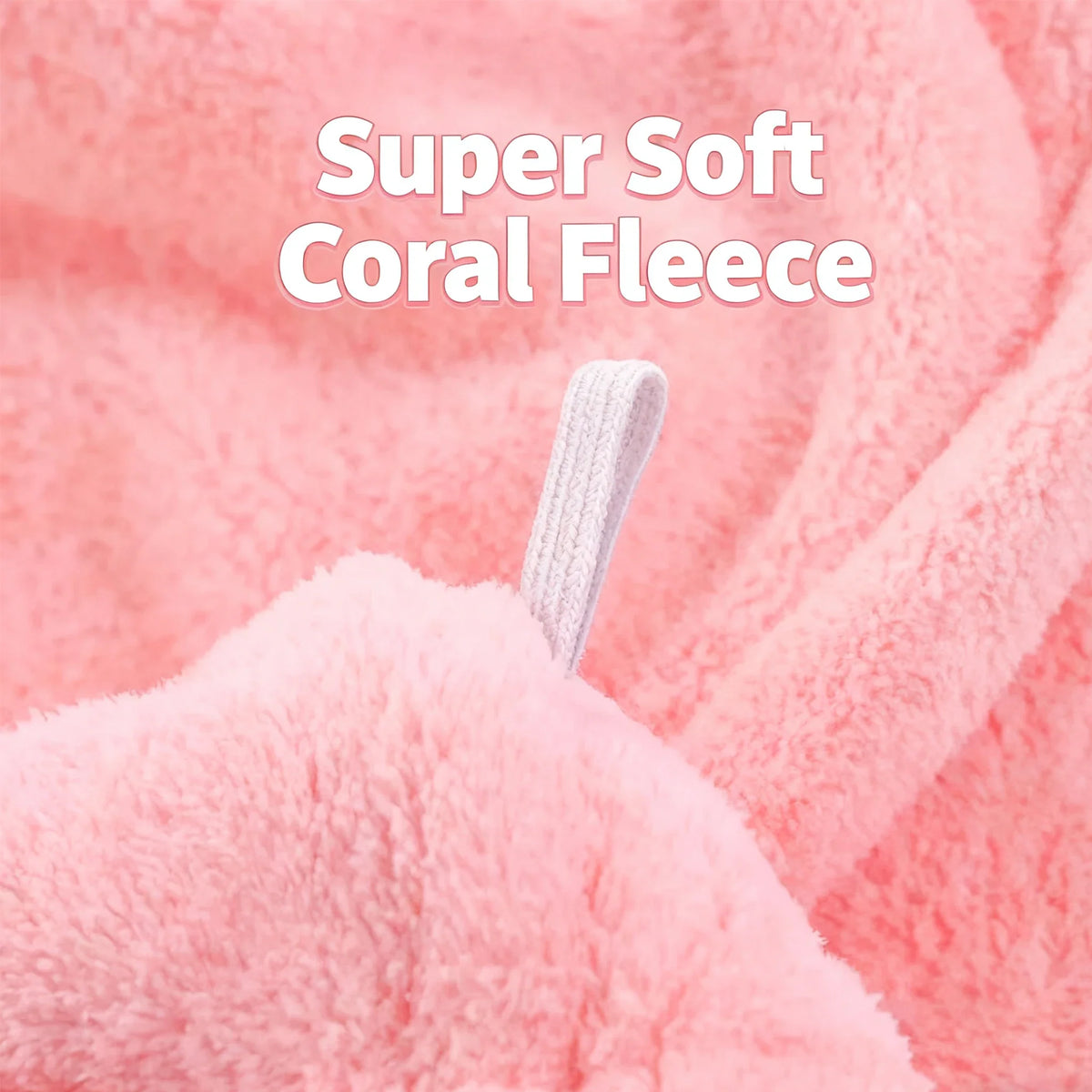 Hair Towel Wrap – Quick-Dry Coral Fleece with Button Closure