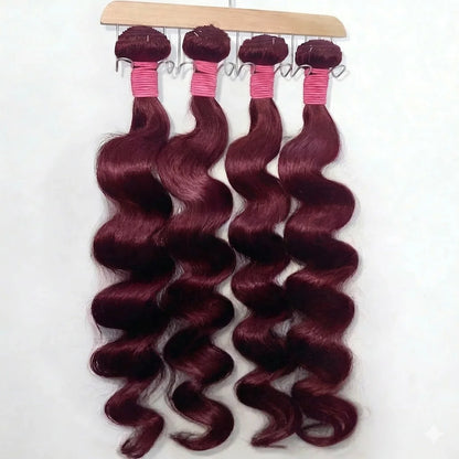 99J Burgundy Body Wave Human Hair Bundles 16A Brazilian Virgin Remy