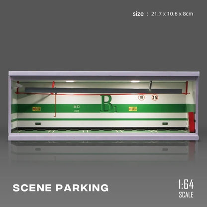 1:64 Scale Parking Garage Scene Model with LED Lights