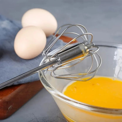 Semi-Automatic Hand Whisk – Stainless Steel Self-Turning Egg Beater