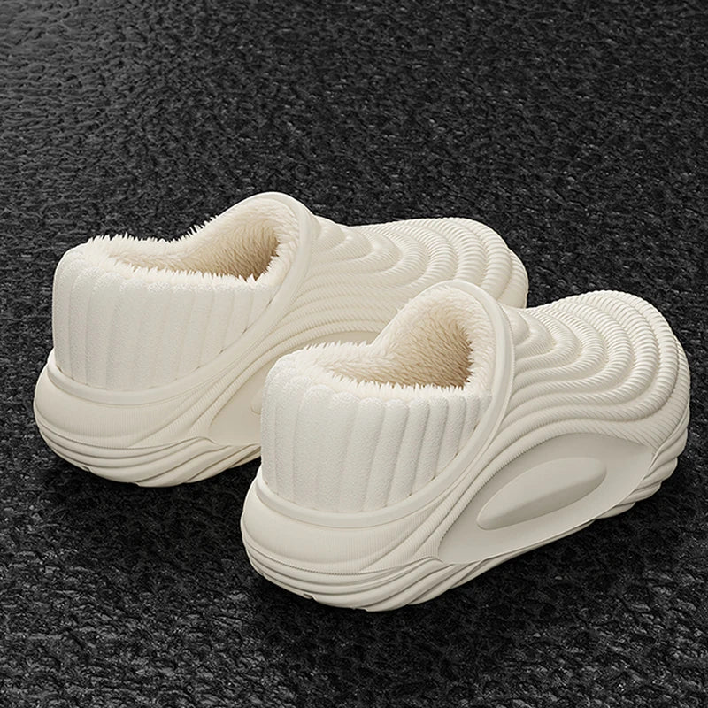 Plush Lined EVA Slippers Women Winter Warm Waterproof Non-Slip
