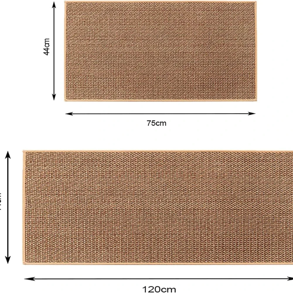 Kitchen Rug Runner – Washable Non-Slip Faux Sisal Mat