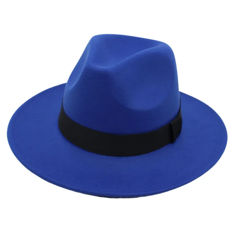 Wide Brim Wool Fedora Hat – Unisex Jazz Panama Hat