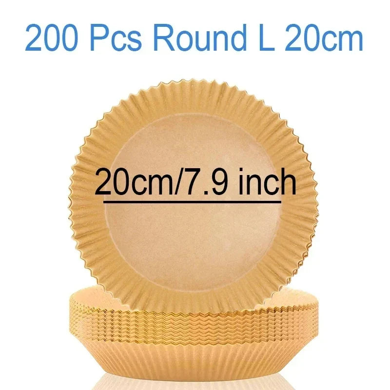 Air Fryer Parchment Paper Liners – Round & Square, 50–300 Pcs