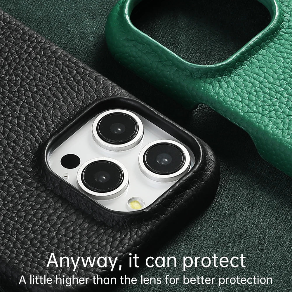 Genuine Leather MagSafe Case for iPhone 15 & 16 Series