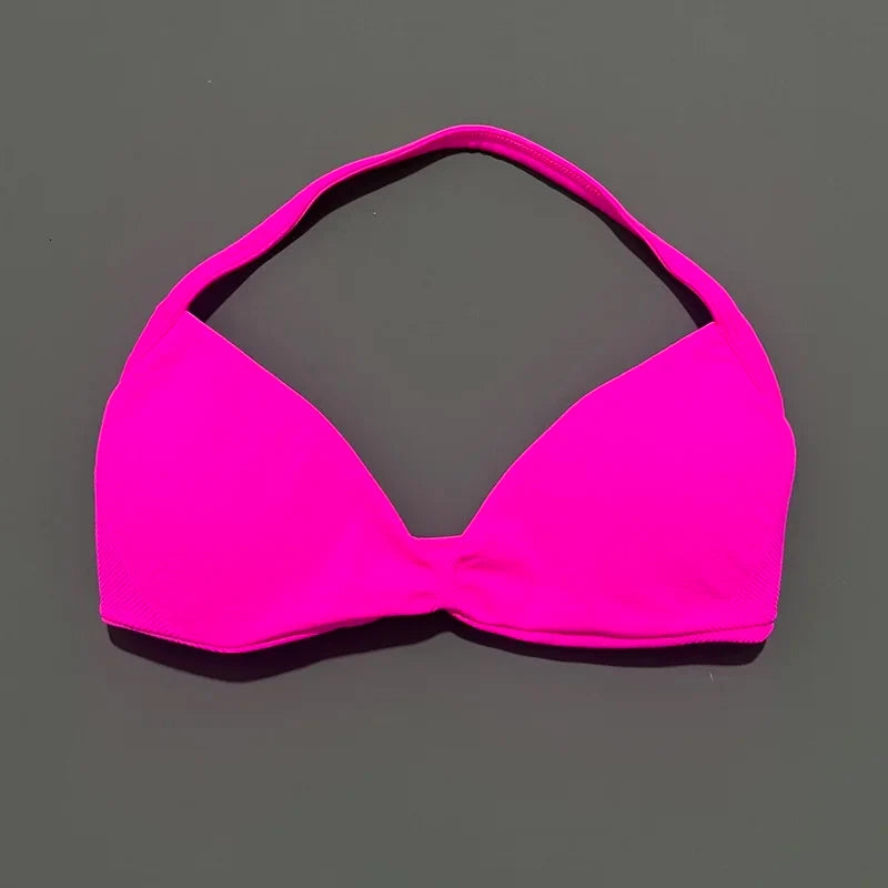 Seamless Halter Sports Bra – Women's Push-Up Gym Bra