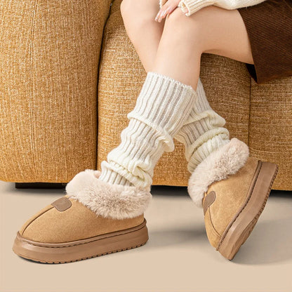 Fleece-Lined Winter Slippers – Ankle Booties for Men & Women