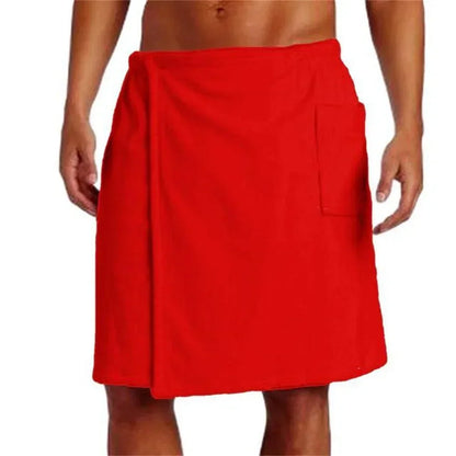 Men's Wearable Bath Towel Wrap with Pocket – Sauna & Spa