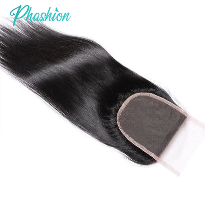 Straight Lace Closure 4x4 5x5 Pre-Plucked Swiss Transparent Human Hair