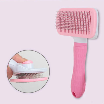 Self-Cleaning Pet Grooming Brush – Deshedding Slicker for Dogs & Cats