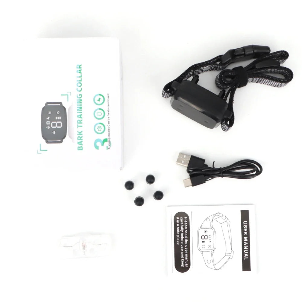 Anti-Bark Dog Collar – Smart Automatic Bark Stopper with HD Display