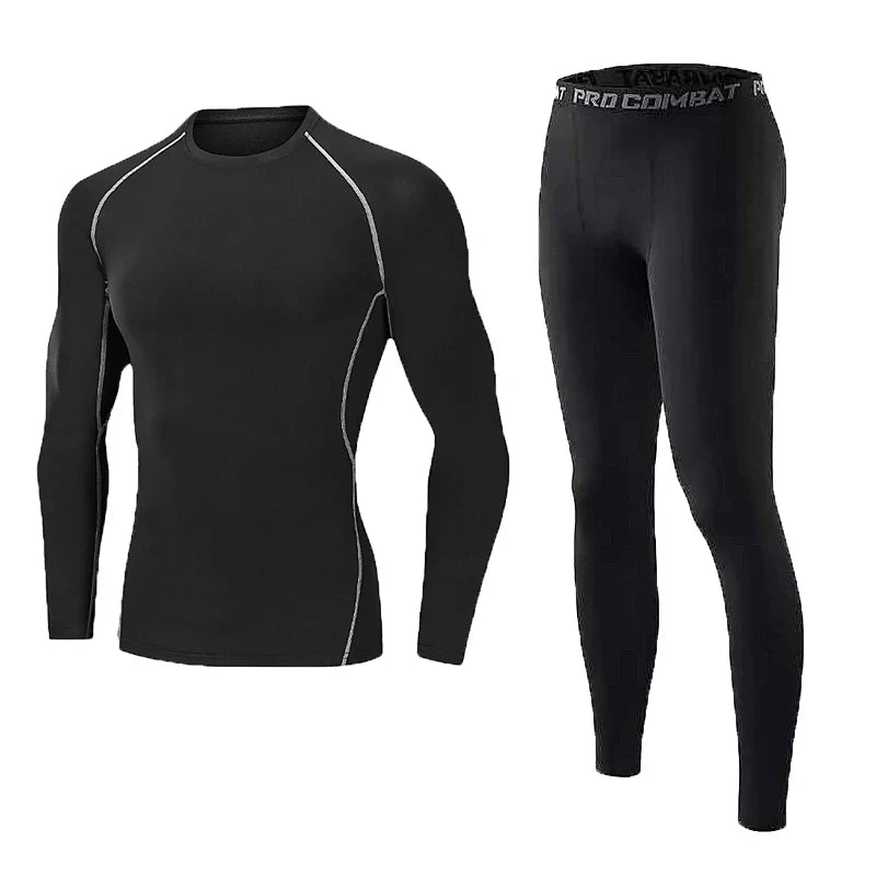 Men's Compression Long Sleeve Thermal Shirt – Quick-Dry Fitness Base Layer