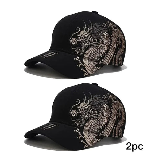 Dragon Pattern Baseball Hat – Chinese Style Cap for Men & Women