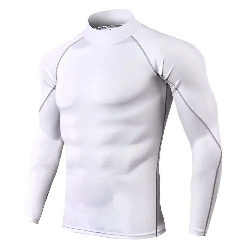 Men's Compression Shirt Long Sleeve Quick-Dry Gym Running Workout Top