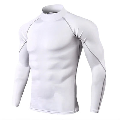 Men's Compression Shirt Long Sleeve Quick-Dry Gym Running Workout Top