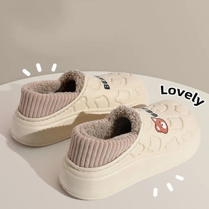 Waterproof Winter Slippers – Plush Fleece Lining, Anti-Slip Thick Sole