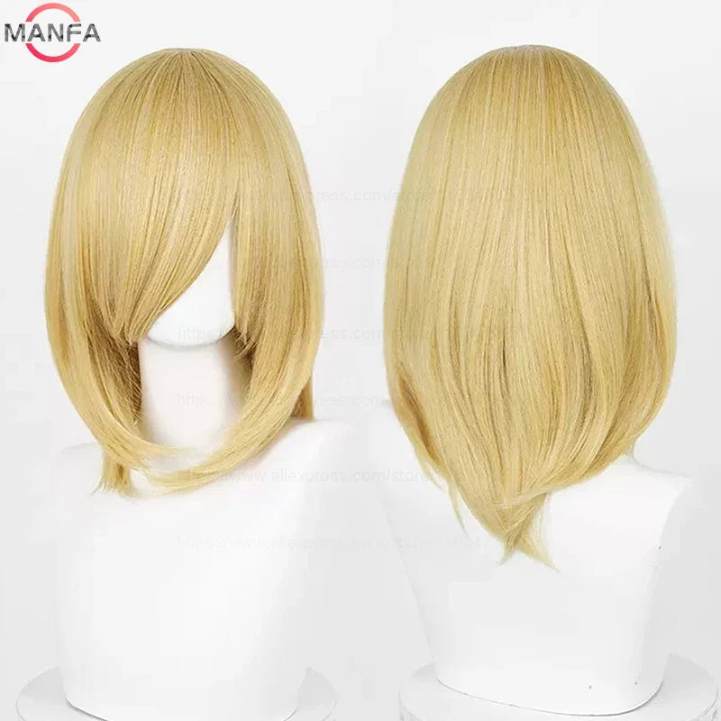 Anime Cosplay Wig - 40cm Medium Straight Wig with Bangs