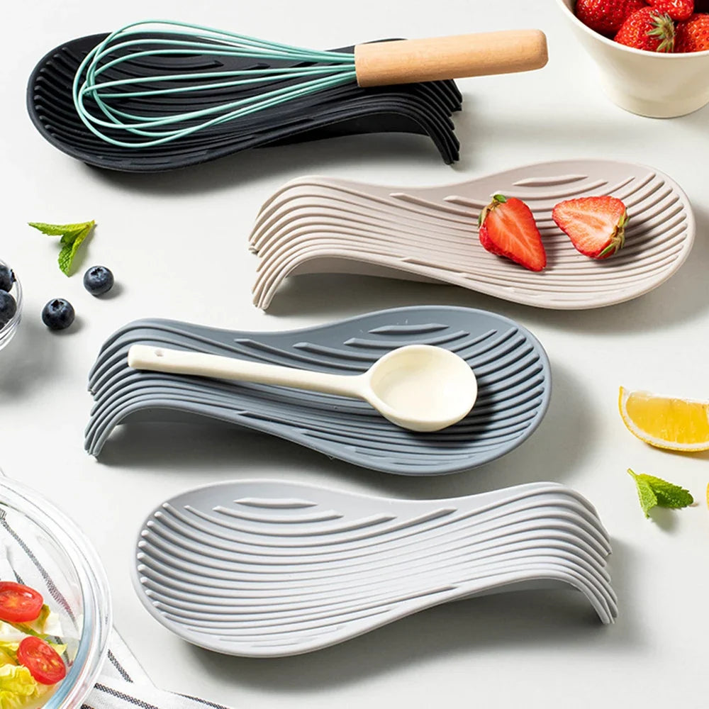 Silicone Spoon Rest & Utensil Holder – Heat Resistant Kitchen Counter Mat